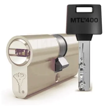 Цилиндровый механизм ключ-ключ Mul-T-Lock (Светофор) MTL400 110 mm (50+10+50) латунь + флажок