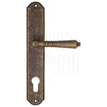 Дверная ручка Fratelli Cattini 'TOSCANA' на планке PL02 античная бронза (cyl)