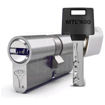 Цилиндровый механизм ключ-вертушка Mul-T-Lock (Светофор) MTL400 105 mm (30+10+65) никель + флажок