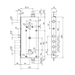 Замок врезной Cisa (Чиза) двухсистемный NEW CAMBIO FILE 57.966.48 (тех. упаковка), схема