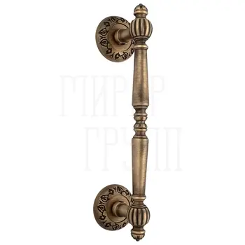 Ручка дверная скоба Extreza 'DANIEL' (Даниель) на круглых розетках R04 матовая бронза
