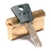 Цилиндровый механизм ключ-ключ Mul-T-Lock 7x7 91 mm (26+10+55), латунь + флажок