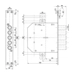 Замок врезной Mottura (Моттура) сувальдный 50.798-D (правый) ключ 60 мм без накл., схема
