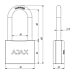 Замок Ajax (Аякс) навесной PD-0163-L (PD-01-63-L) 3 key англ., схема