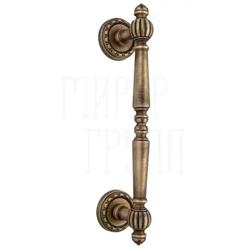 Ручка дверная скоба Extreza 'DANIEL' (Даниель) 250 мм (205 мм) на круглых розетках R02 матовая бронза