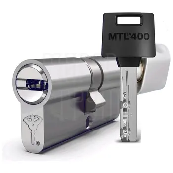 Цилиндровый механизм ключ-вертушка Mul-T-Lock (Светофор) MTL400 100 mm (55+10+35) никель + флажок