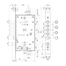 Замок врезной Mottura (Моттура) двухсистемный 54.J787-S MyKey (левый) перекодировка с торца, схема