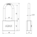 Замок Ajax (Аякс) навесной PD-0150-L MS 3 англ. кл., схема