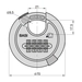 Навесной замок BASI RVS610Z 70 mm, схема