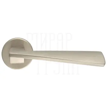 Дверная ручка Extreza Hi-Tech 'DIA' (Диа) 118 на круглой розетке R12 матовый никель