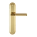Дверная ручка Extreza 'TUBA' (Туба) 126 на планке PL05, полированная латунь (key)